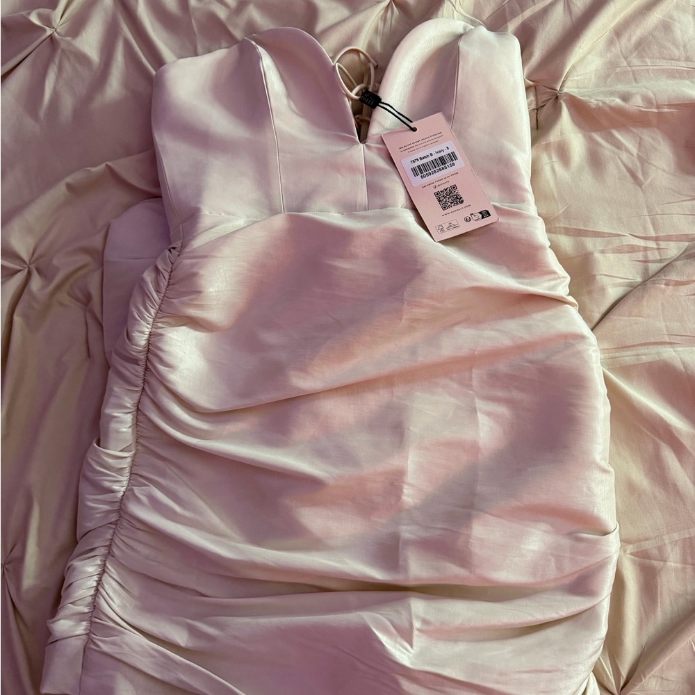 Oh Polly Blush Strapless Dress